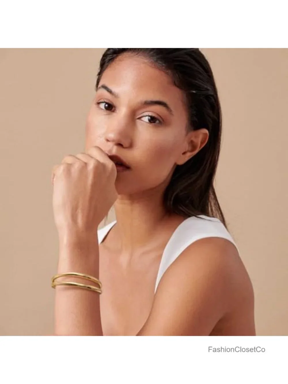Gold Vintage Open Cuff Bracelet Women Bangle Boho Jewelry Brass